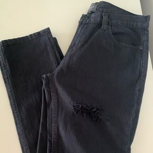 OBEY Black Ripped Boyfriend/Straight Jeans - Size 25
